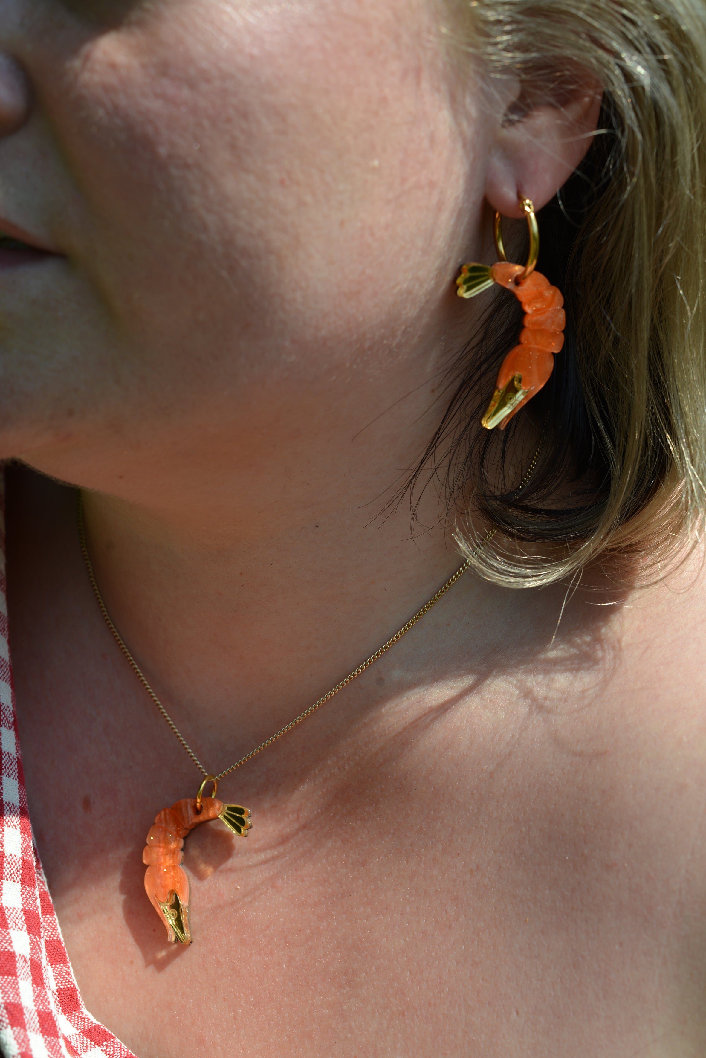 Collier Crevette Corail