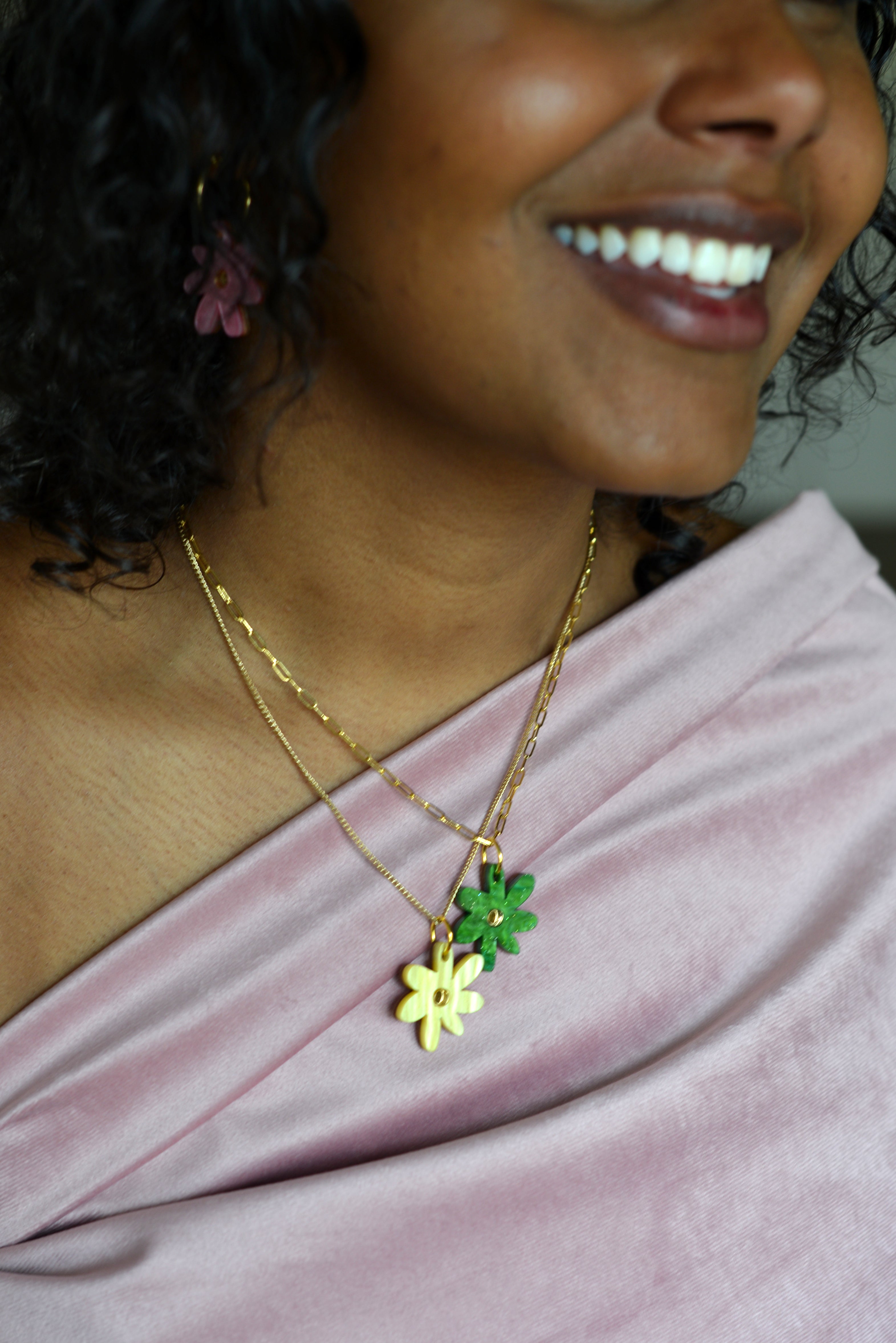 Daisy Necklace Green