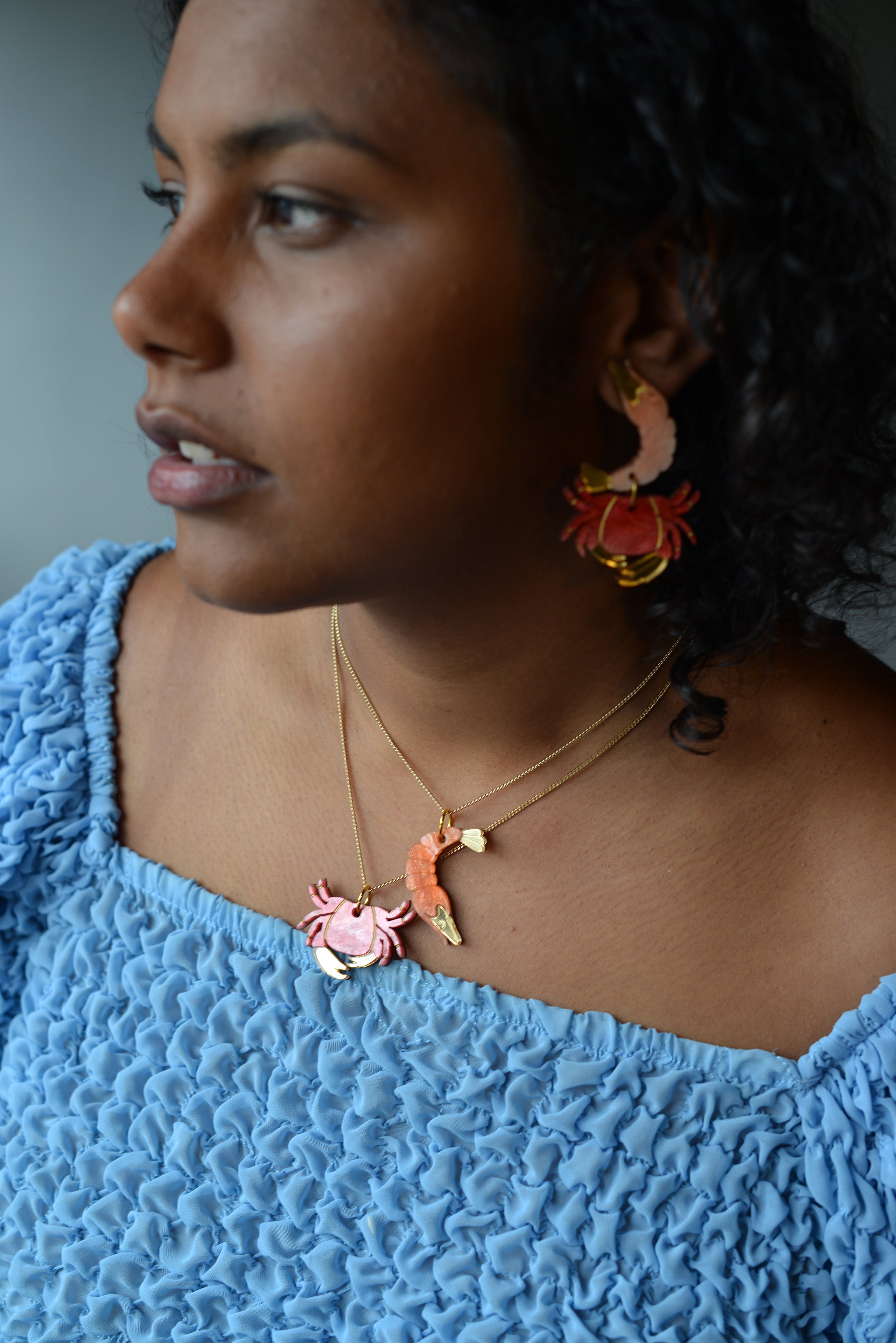 Collier Crevette Corail