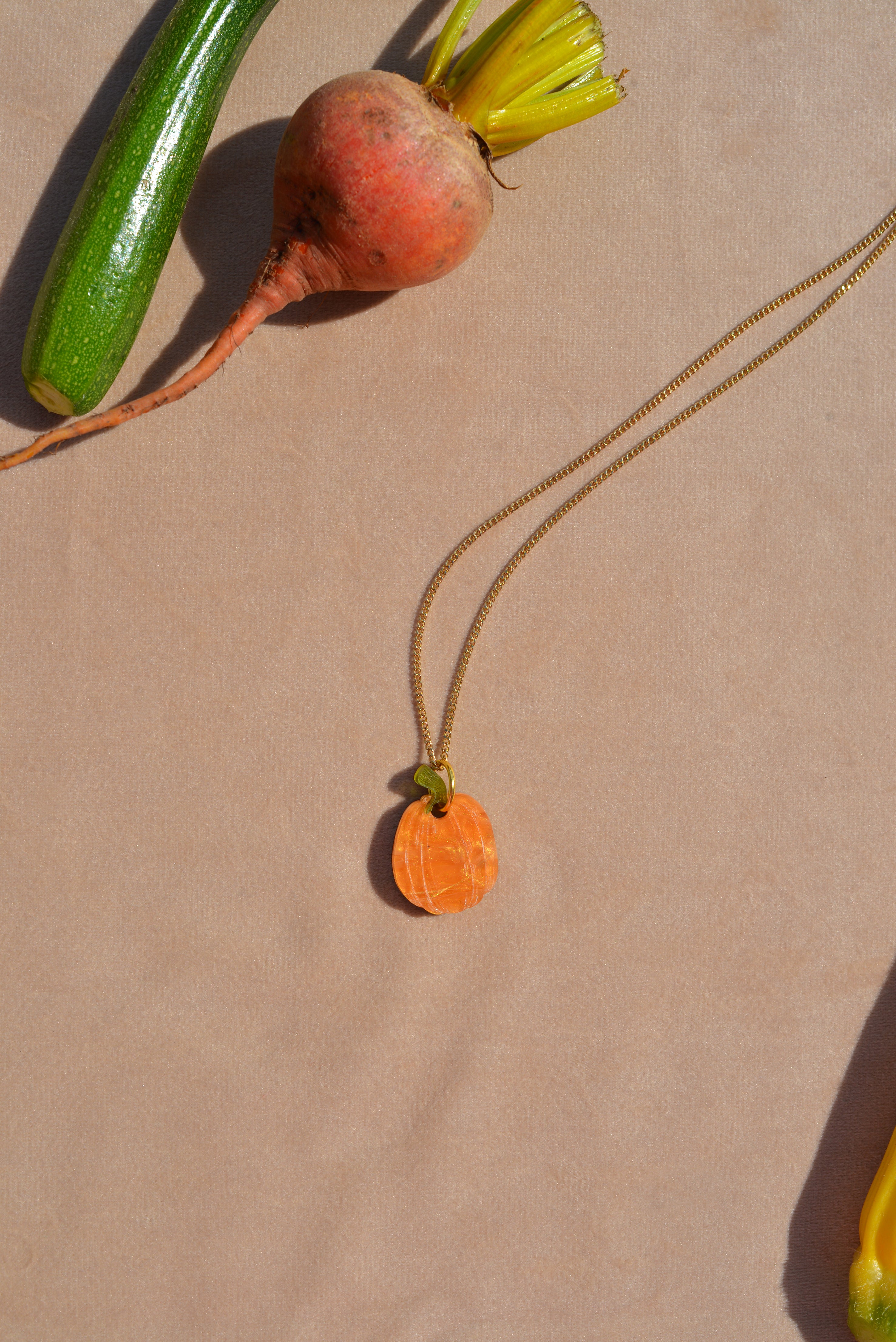 Collier citrouille orange