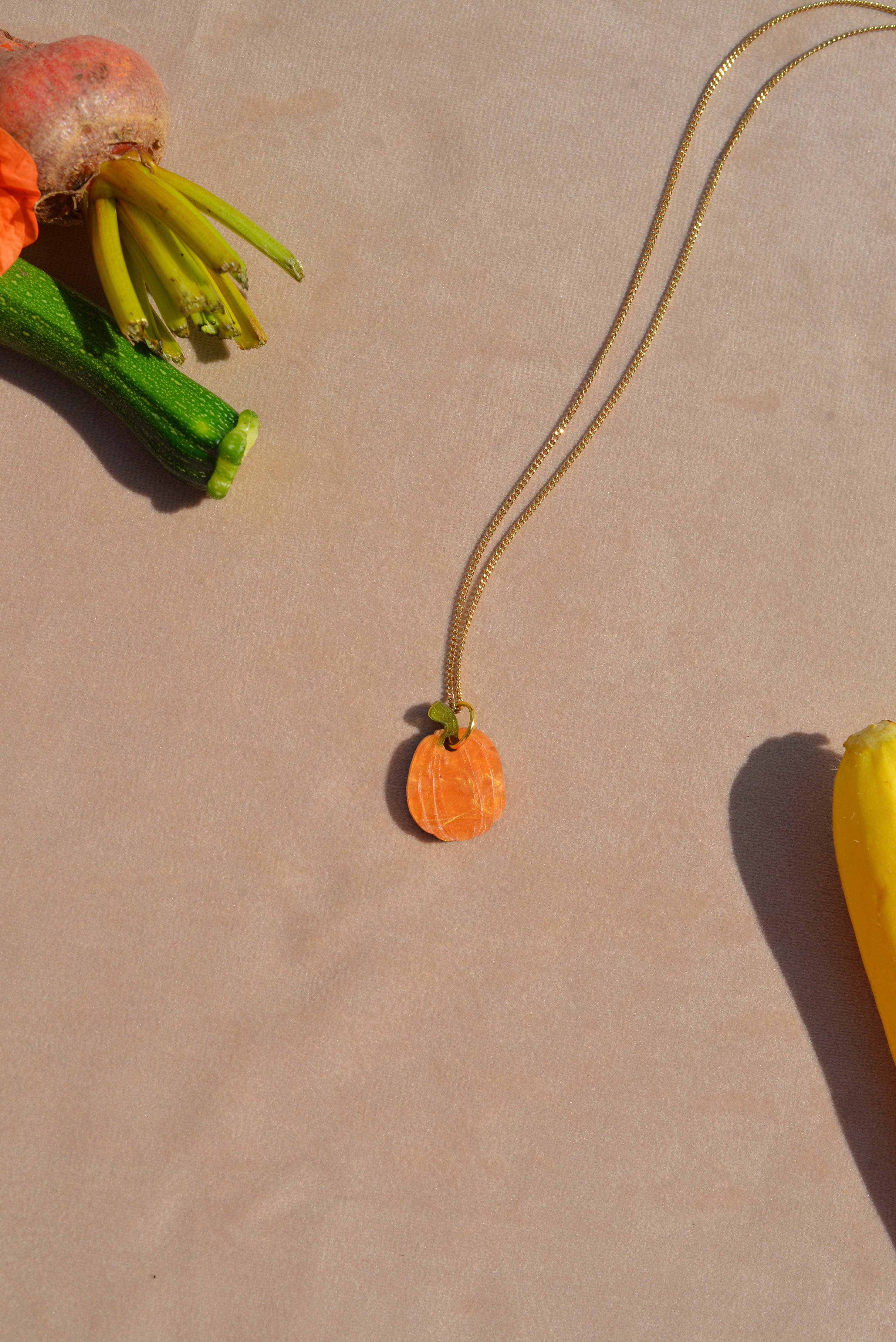 Collier citrouille orange