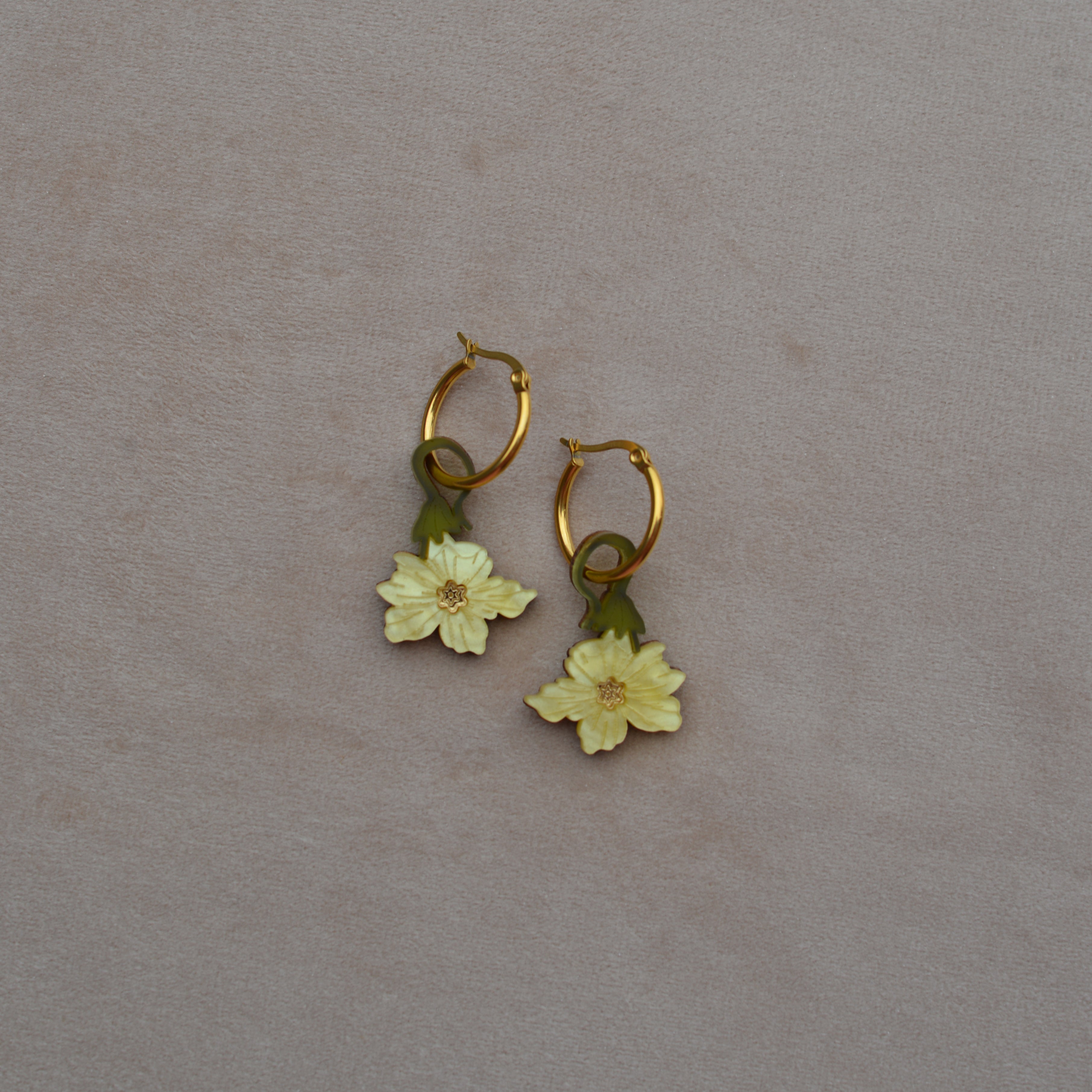 Yellow Pumpkin Flower Hoops