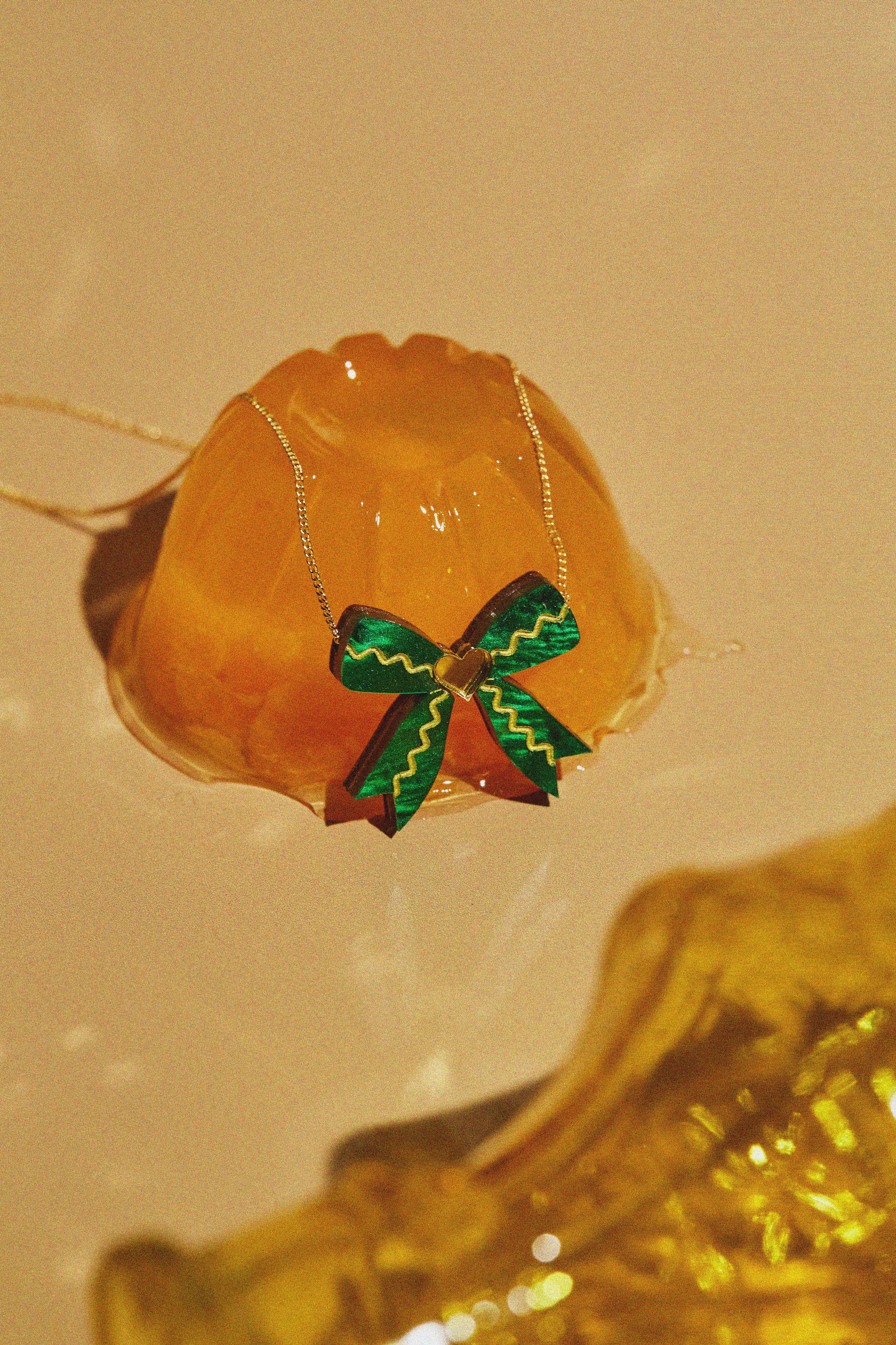 Bow Necklace - GREEN