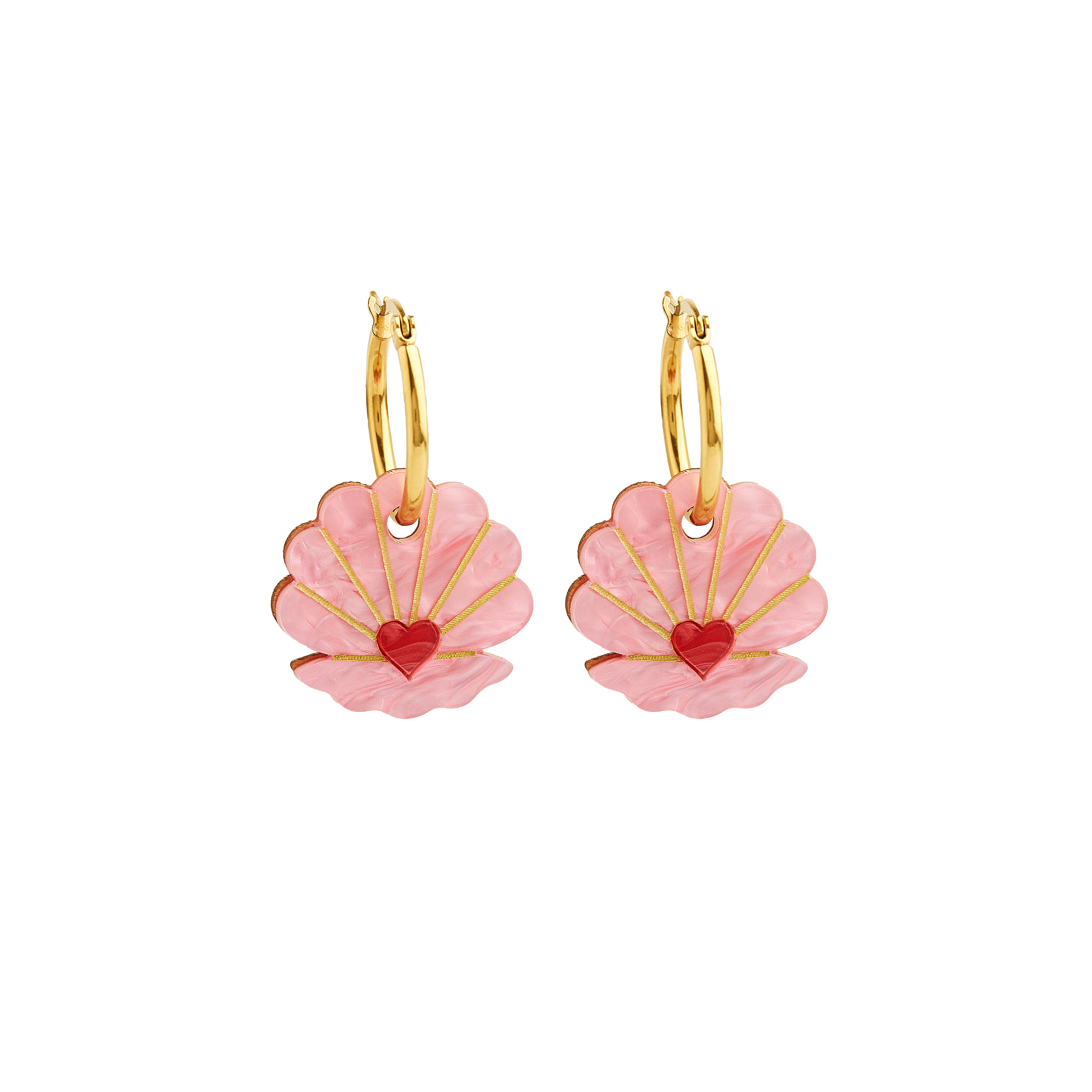 Pink Clam Hoops