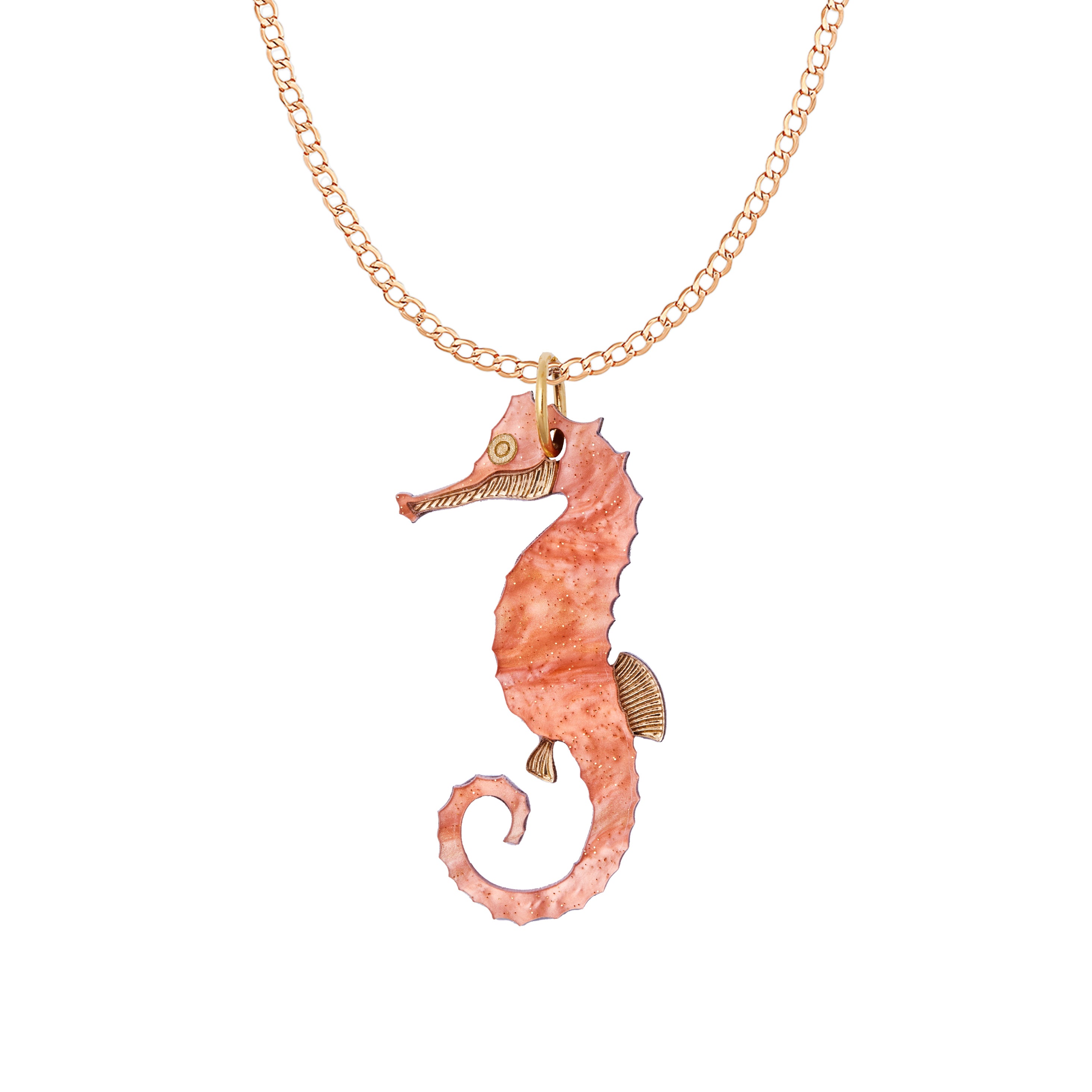 Collier Hippocampe Corail