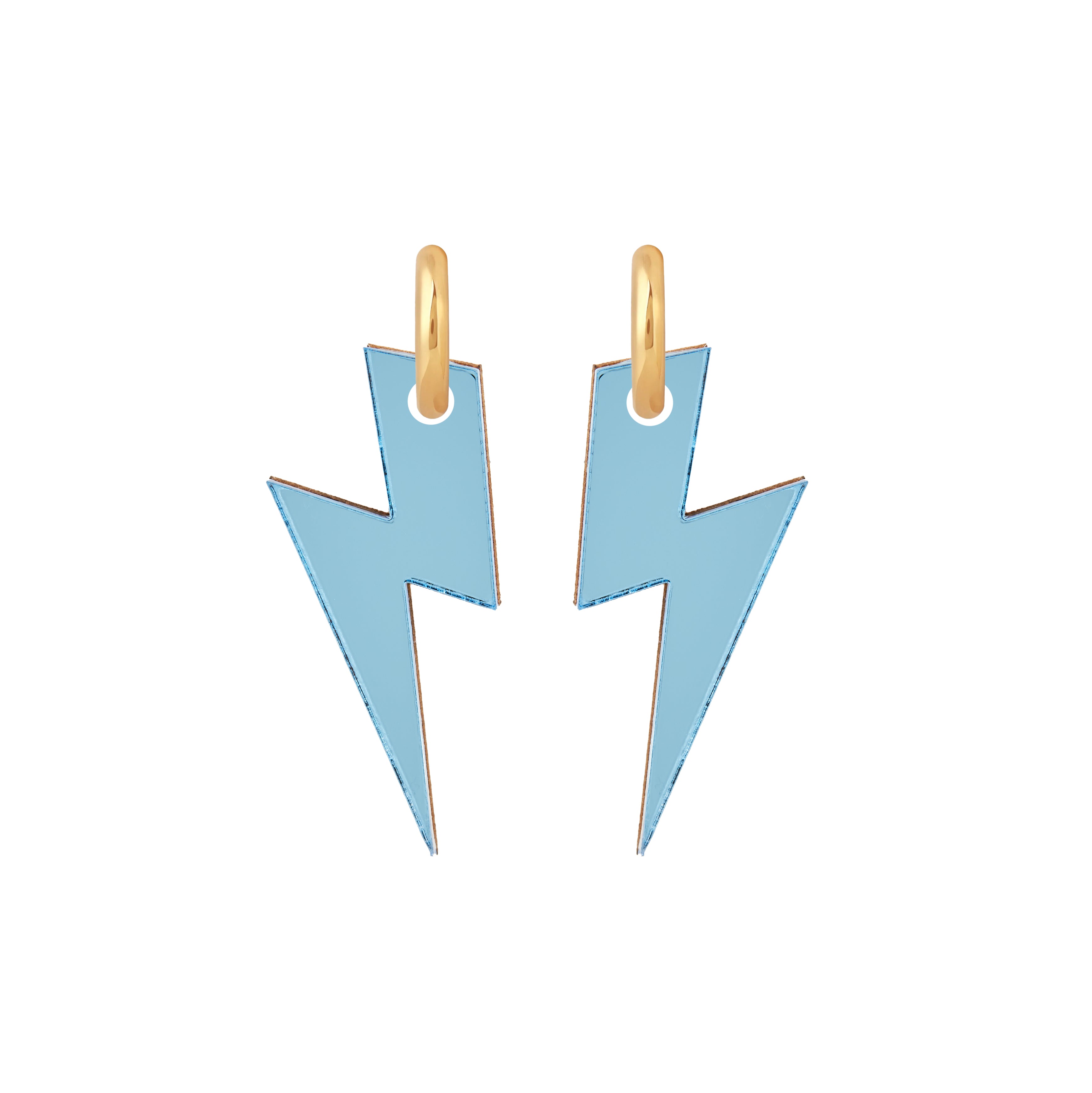 Light Blue Mirror Bolt Hoops