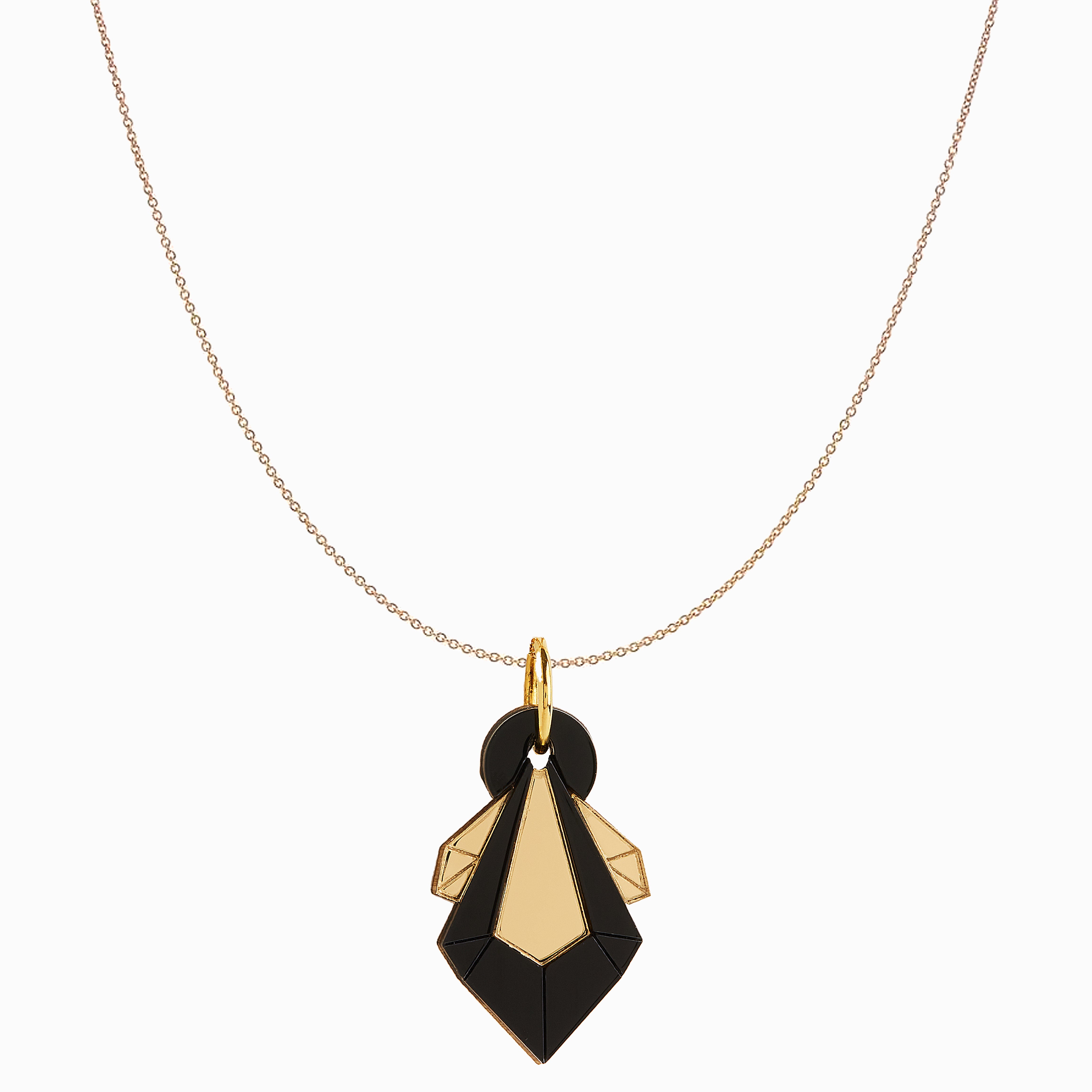 Geo Shard Necklace BLACK/GOLD