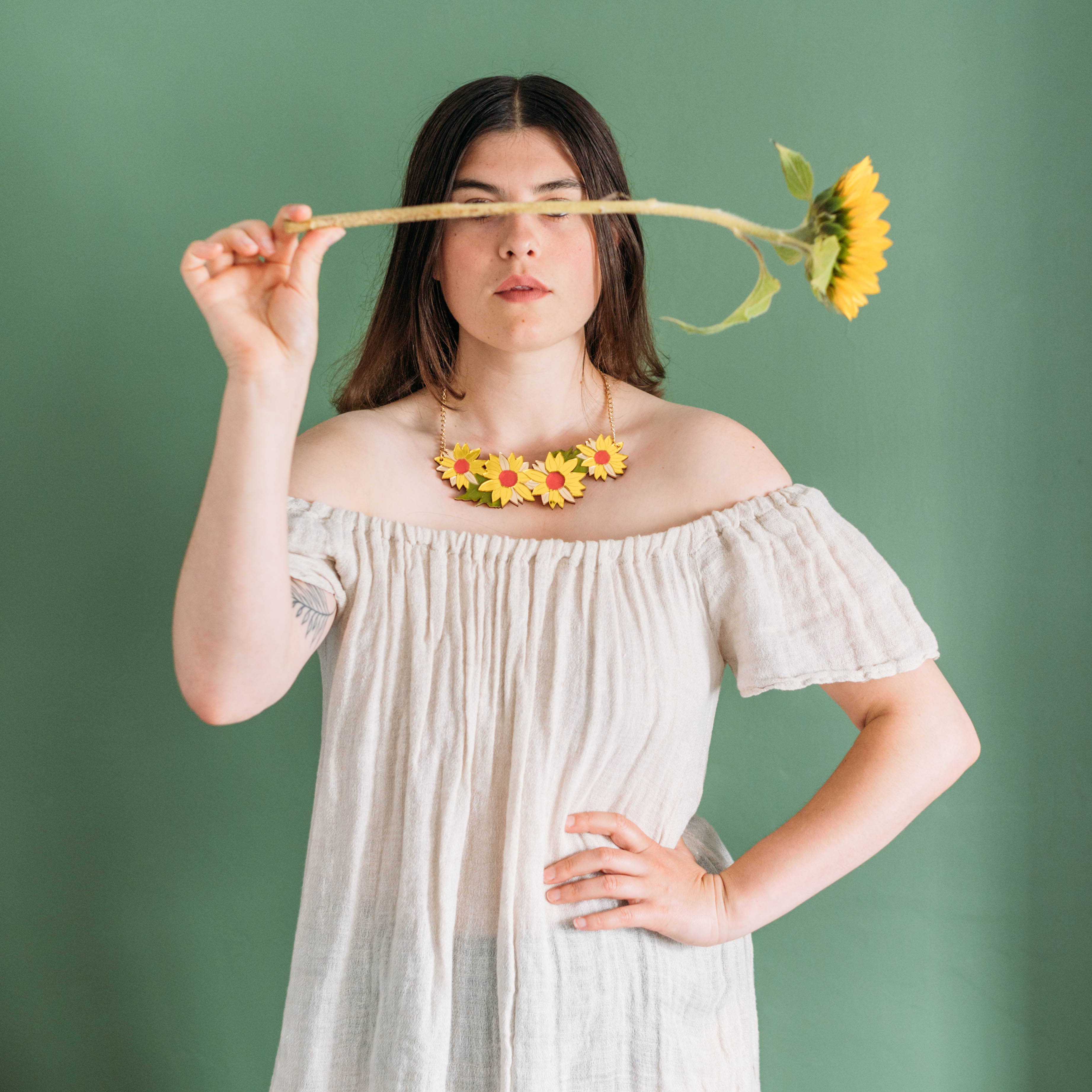 Sunflower Statement Necklace