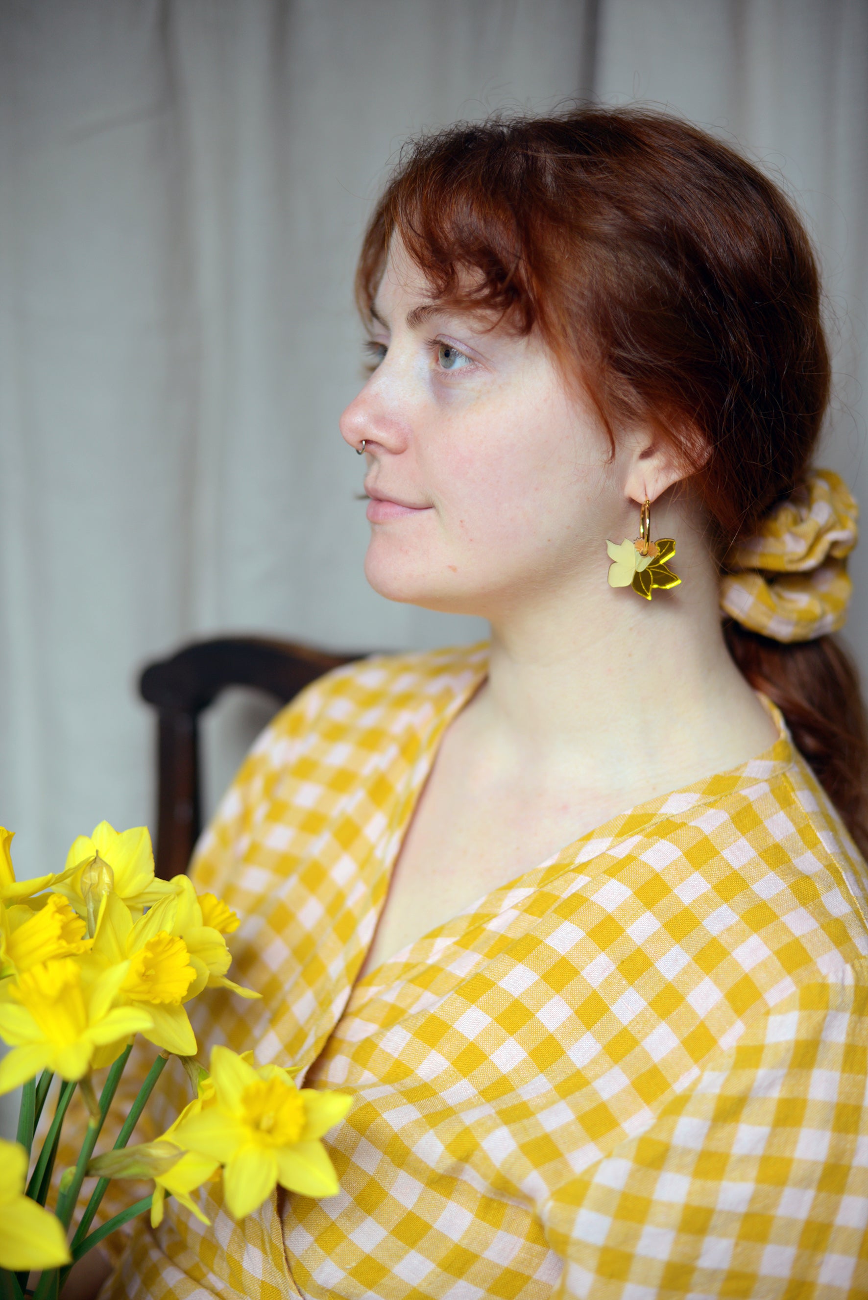 Daffodil Hoop Earrings YELLOW