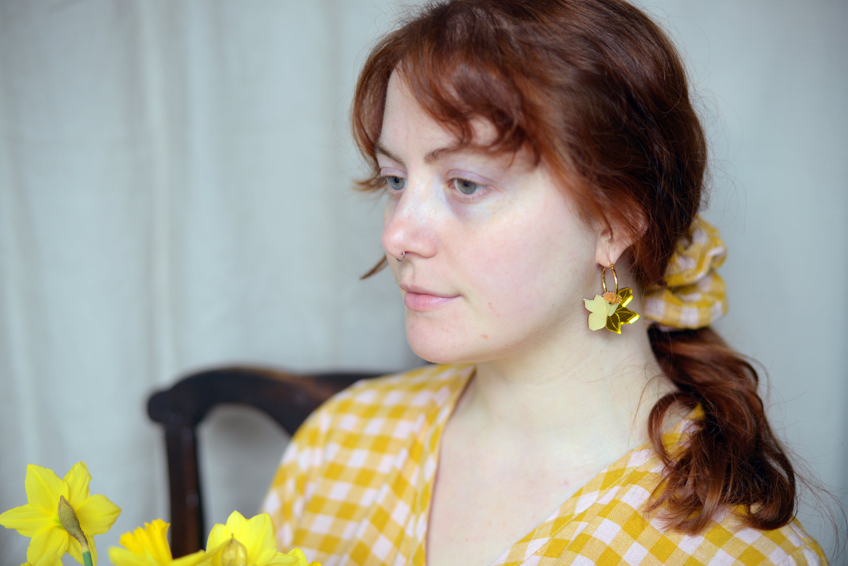 Daffodil Hoop Earrings YELLOW