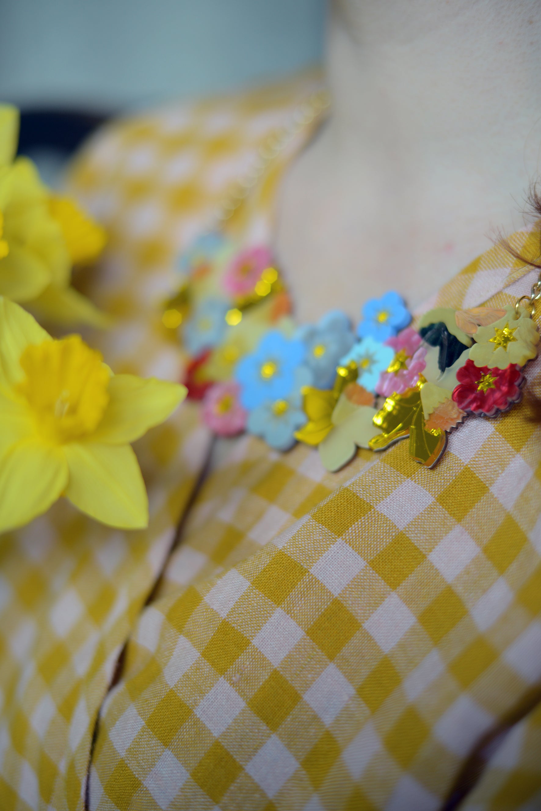 Collier de déclaration de bouquet de printemps