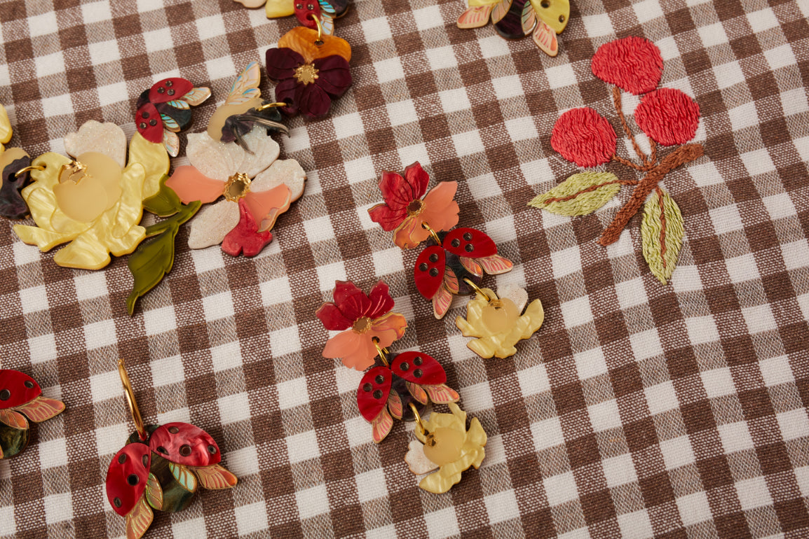 Summer Florals Triple Drop Earrings