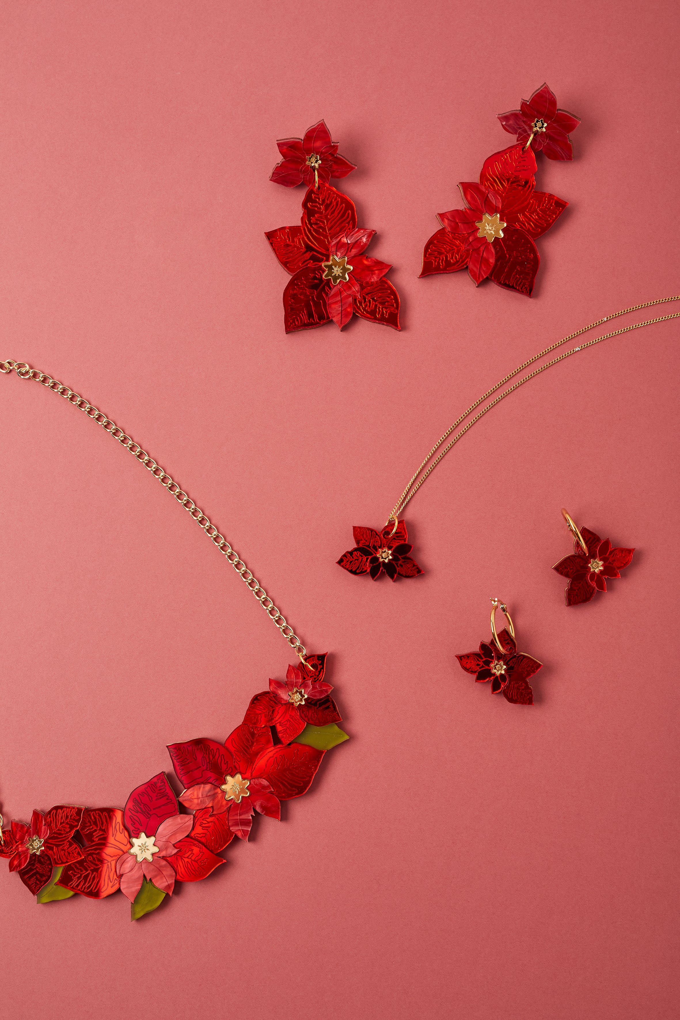 Poinsettia Statement Necklace