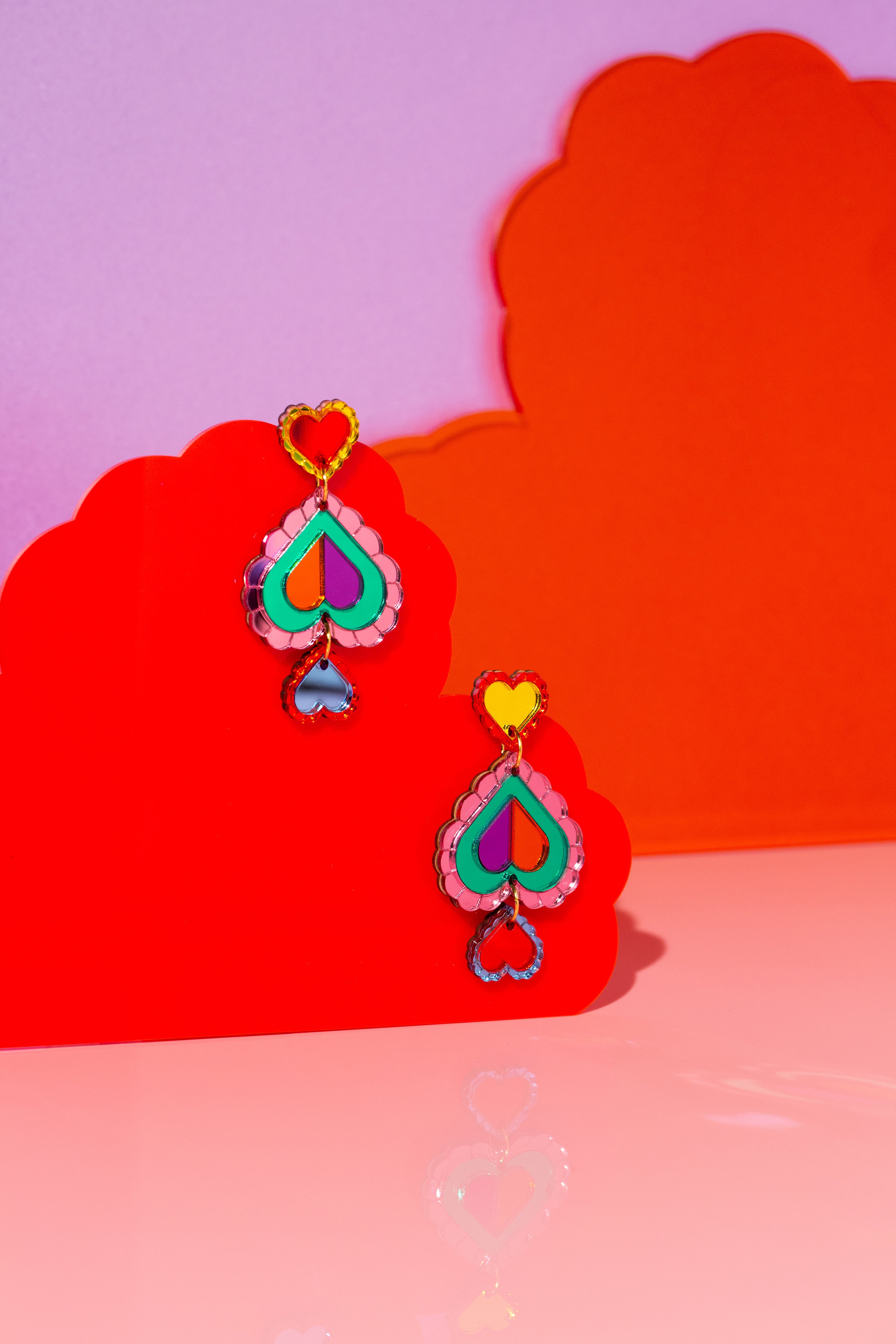 Heart Statement Earring (rainbow)