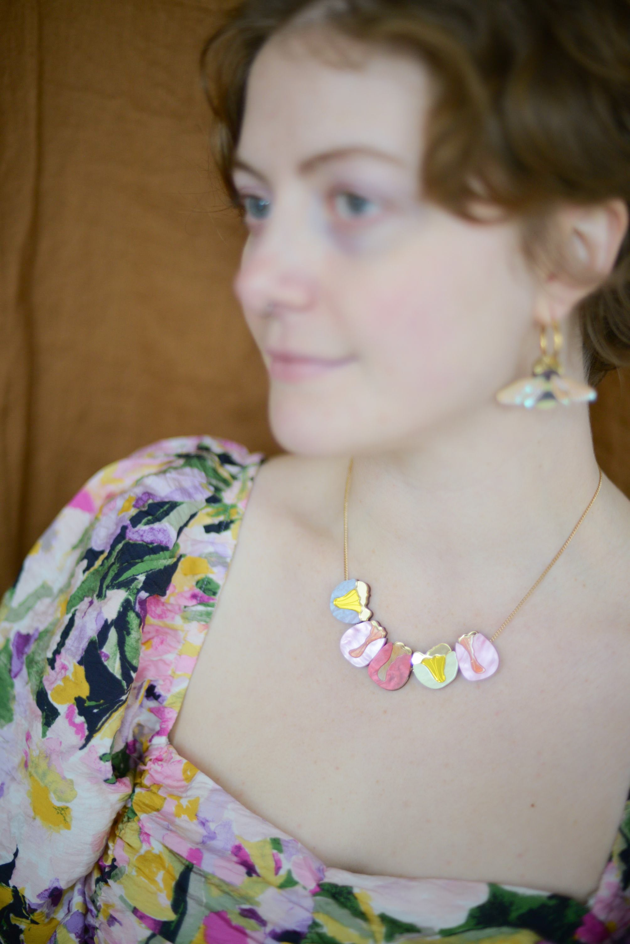 Striped Bumblebee Hoop Earrings