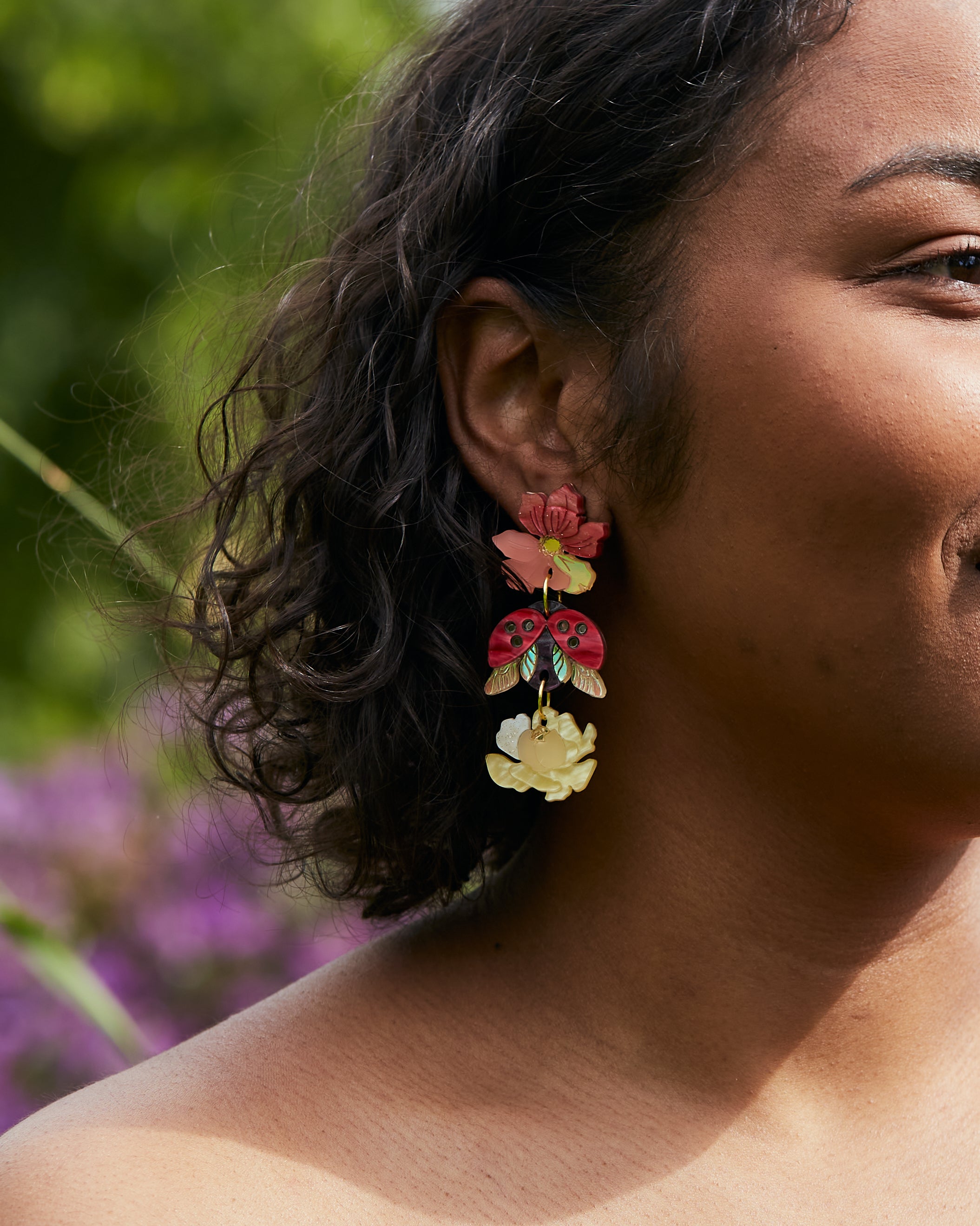 Summer Florals Triple Drop Earrings