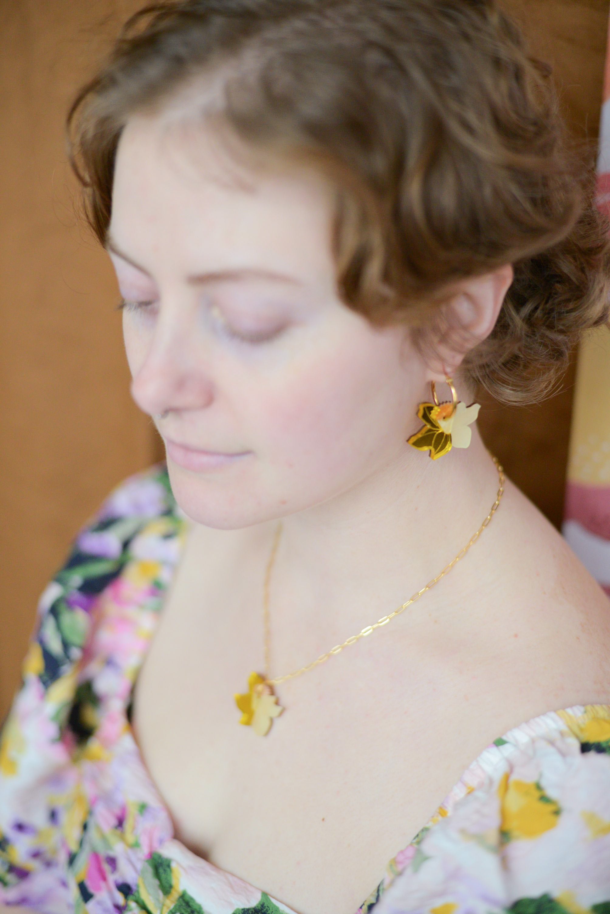 Daffodil Hoop Earrings YELLOW