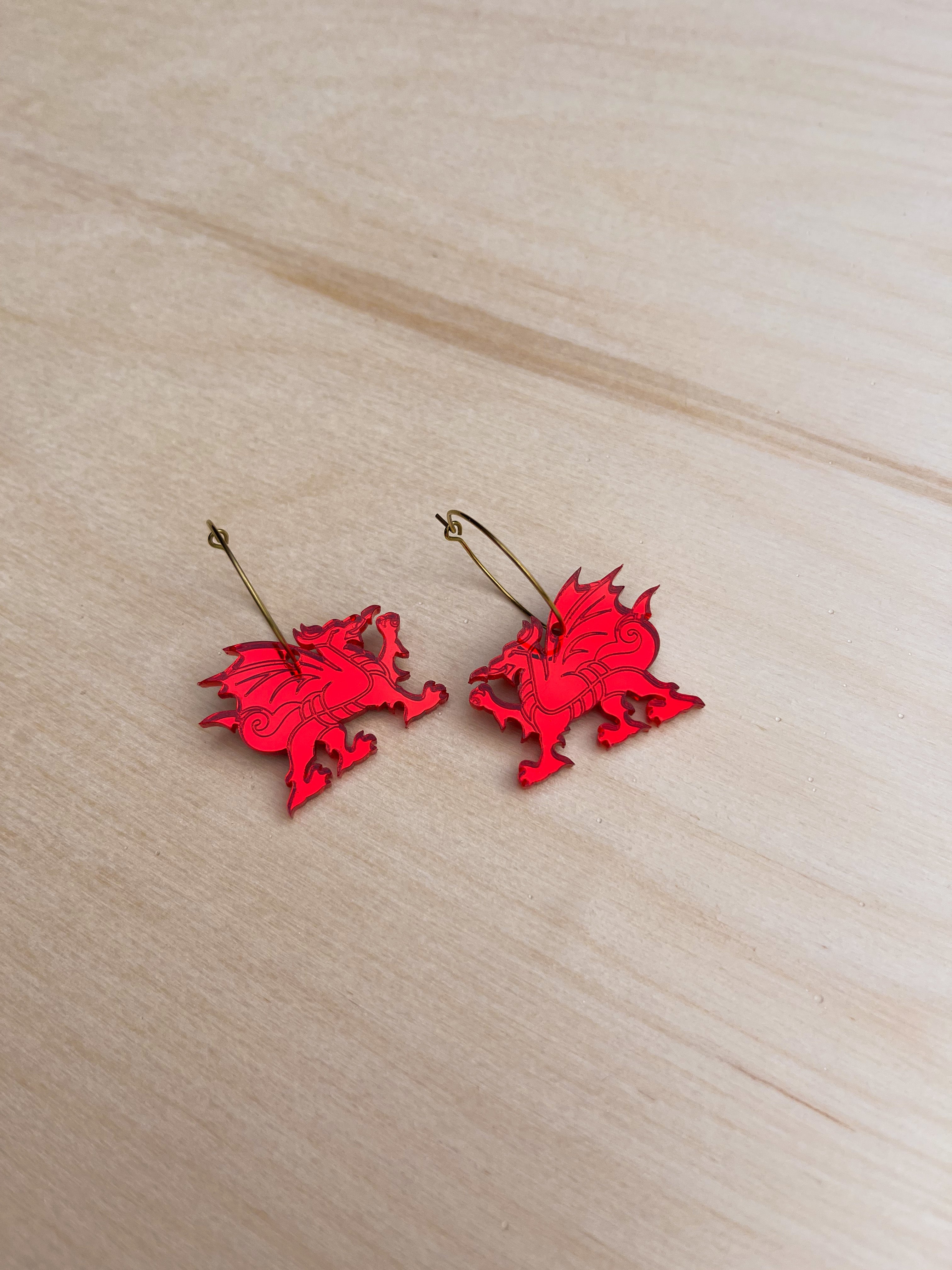 Welsh Dragon Earrings