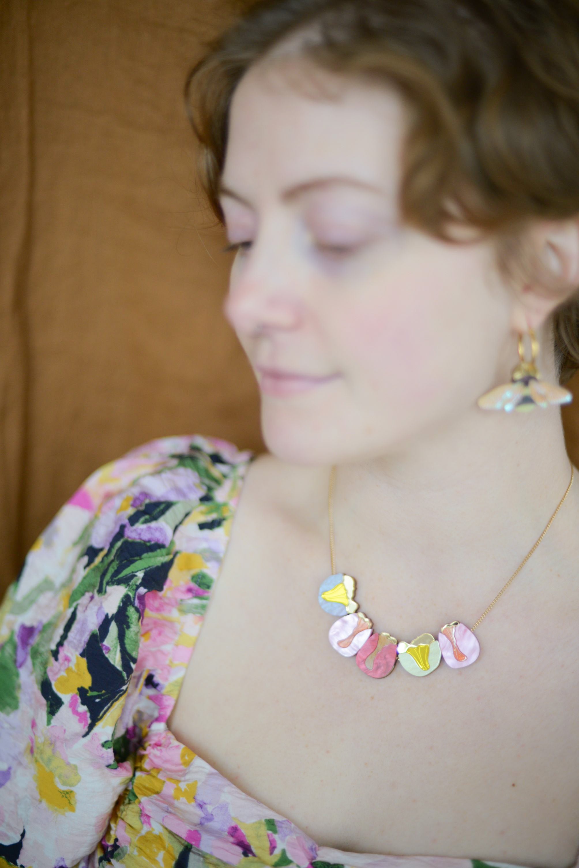 Striped Bumblebee Hoop Earrings